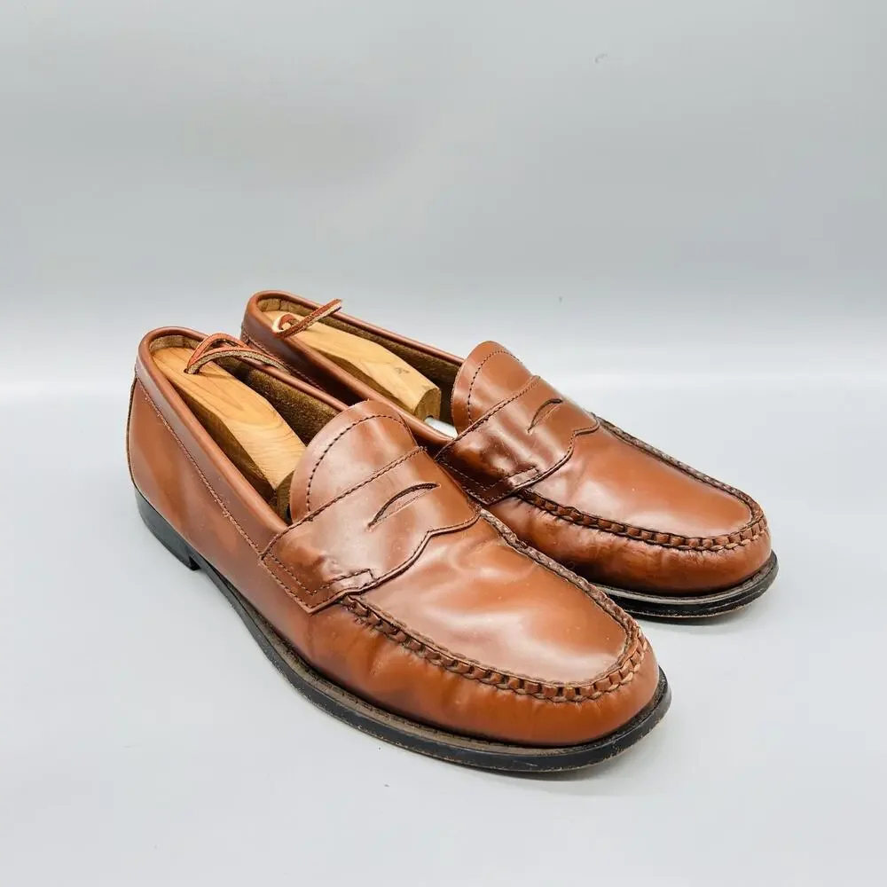 GH Bass & Co Shoes Men 8.5 Brown Leather Weejuns Penny Loafers Casual Comfort